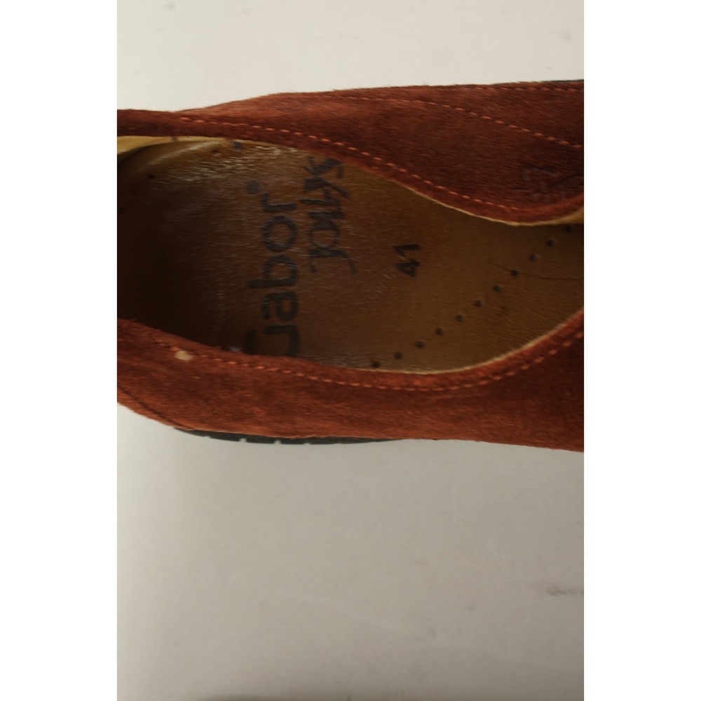 Gabor Jollys Red Suede Leather & Rubber Slip On Stretch Comfort Walking Shoes 41 - Picture 3 of 8